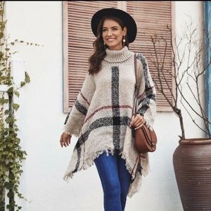 Winter Women Knitted Luxury Pullover Cape poncho